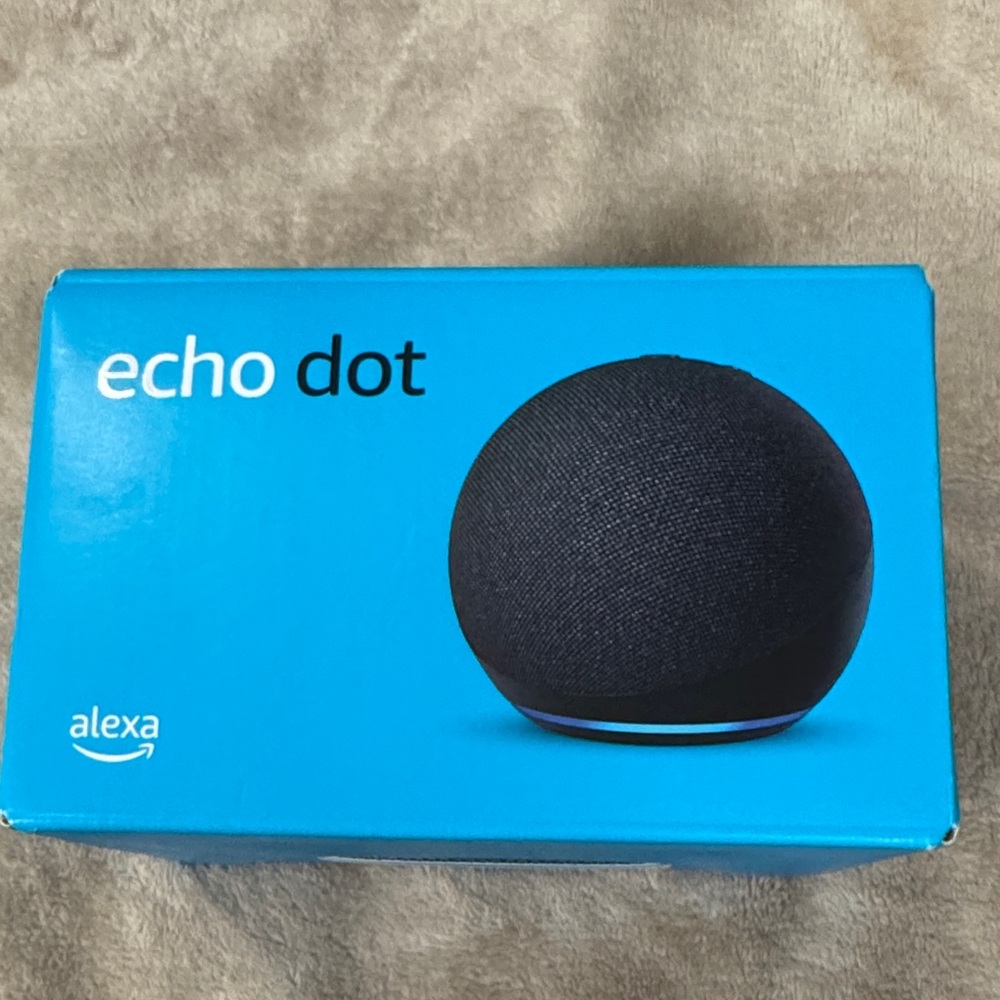 Echo Dot in Black with Blue Accents